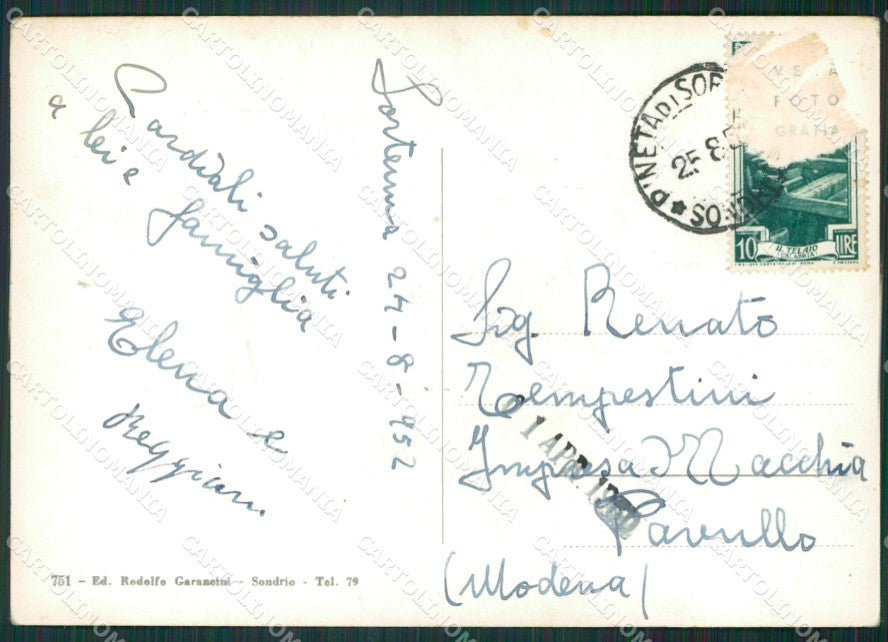 Sondrio Sondalo Sortenna Foto FG cartolina KV7741 – retro