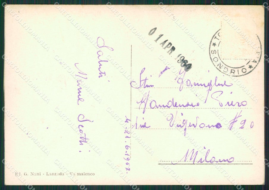 Sondrio Torre Santa Maria PIEGHINE Foto FG cartolina KV7742 – retro