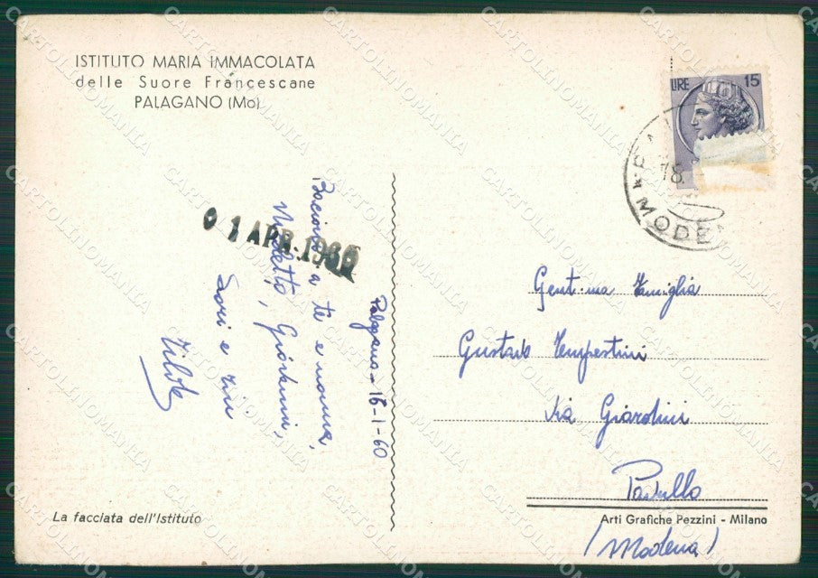 Modena Palagano Istituto Maria Immacolata FG cartolina KV7759 – retro