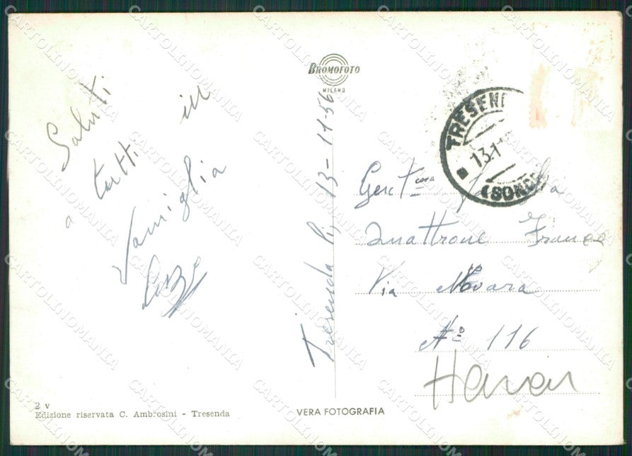 Sondrio Teglio Tresenda Foto FG cartolina KV7761 – retro