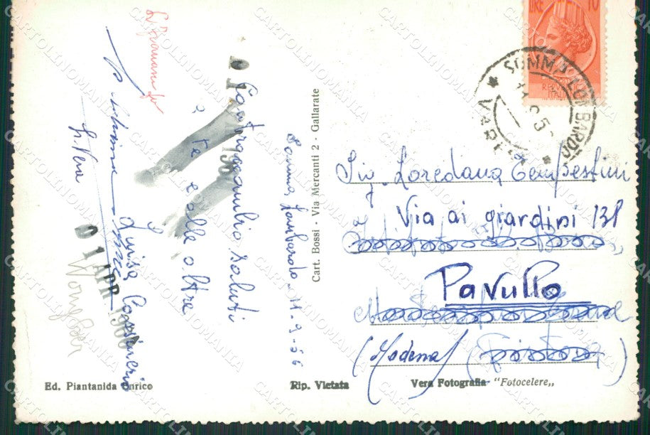 Varese Somma Lombardo PIEGHINA Foto FG cartolina KV7762 – retro