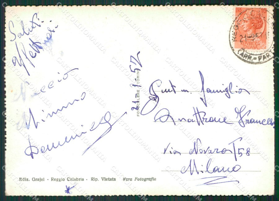 Reggio Calabria Città Barca Foto FG cartolina KV7774 – retro
