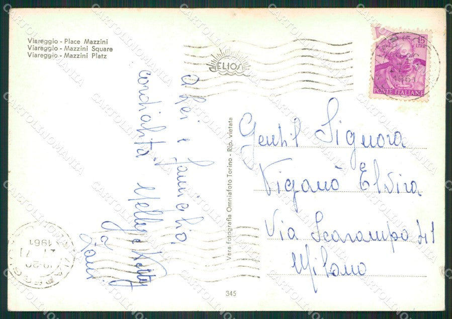 Lucca Viareggio Auto Foto FG cartolina KV7782 – retro
