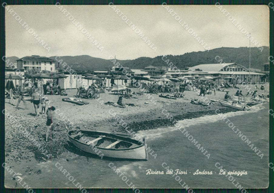 Savona Andora Barca PIEGA FG cartolina KV7800 – fronte