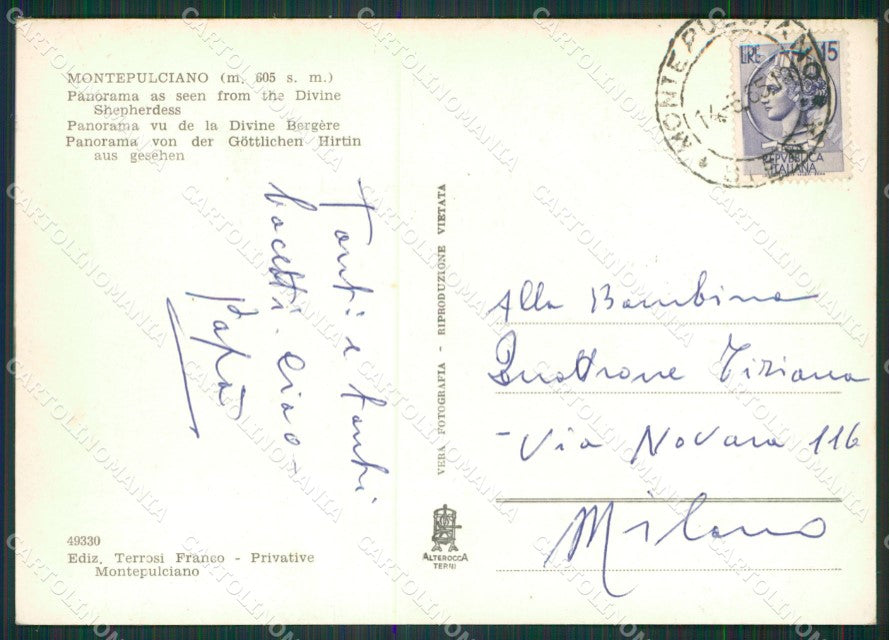 Siena Montepulciano Foto FG cartolina KV7802 – retro