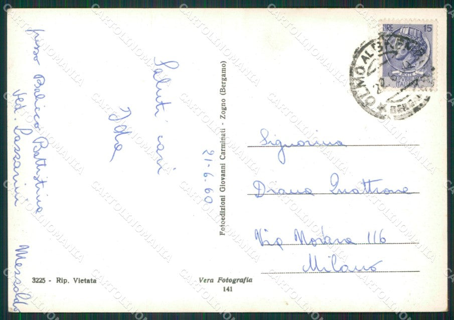 Bergamo Mezzoldo Foto FG cartolina KV7807 – retro