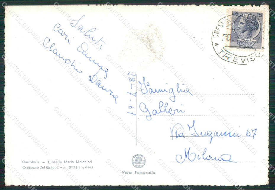 Treviso Crespano del Grappa Foto FG cartolina KV7823 – retro