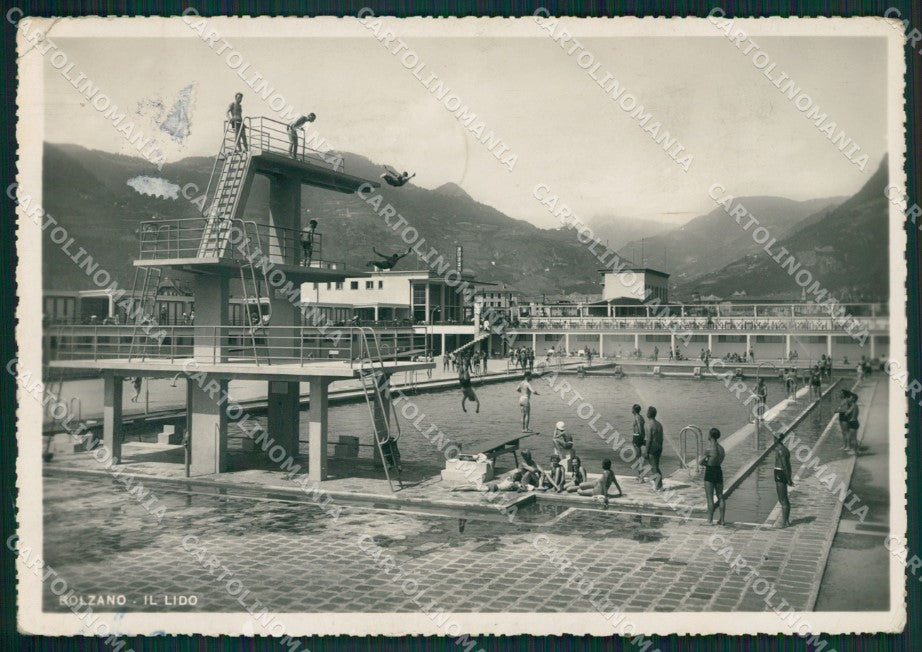 Bolzano Città Piscina ABRASA PIEGHINA Foto FG cartolina KV7831 – fronte
