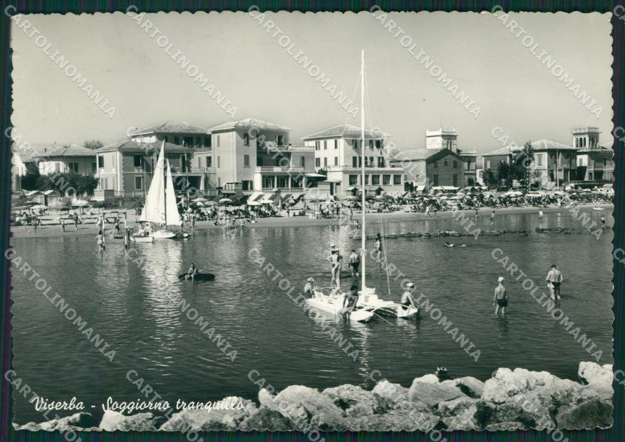 Rimini Viserba Barche PIEGHE Foto FG cartolina KV7854 – fronte