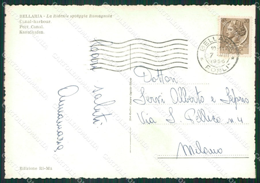 Rimini Bellaria Barche Foto FG cartolina KV7858 – retro