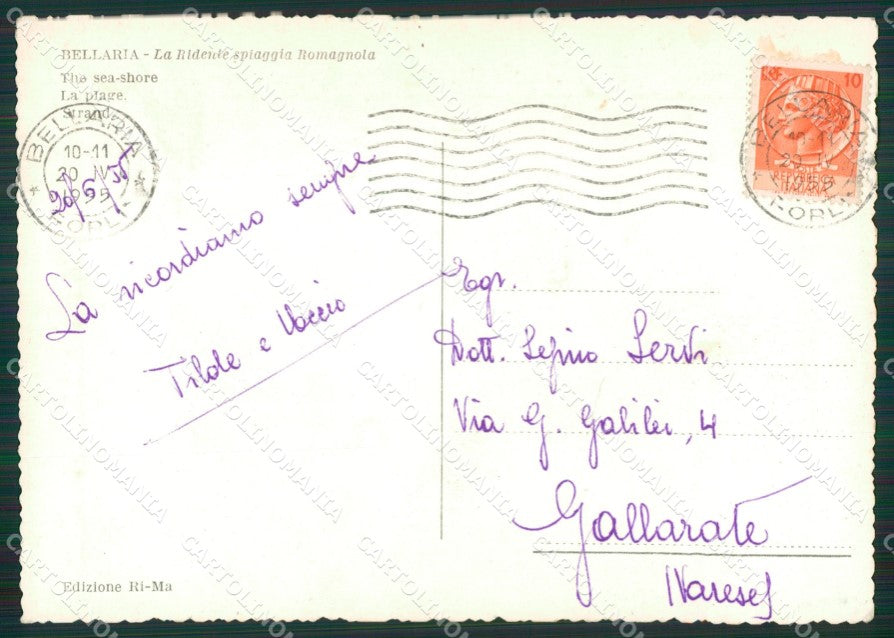 Rimini Bellaria Foto FG cartolina KV7867 – retro