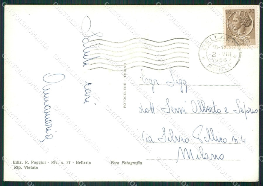 Rimini Bellaria Barche Foto FG cartolina KV7872 – retro