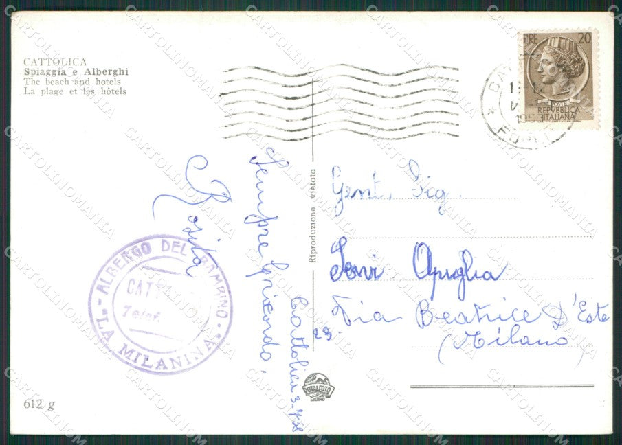 Rimini Cattolica Foto FG cartolina KV7874 – retro