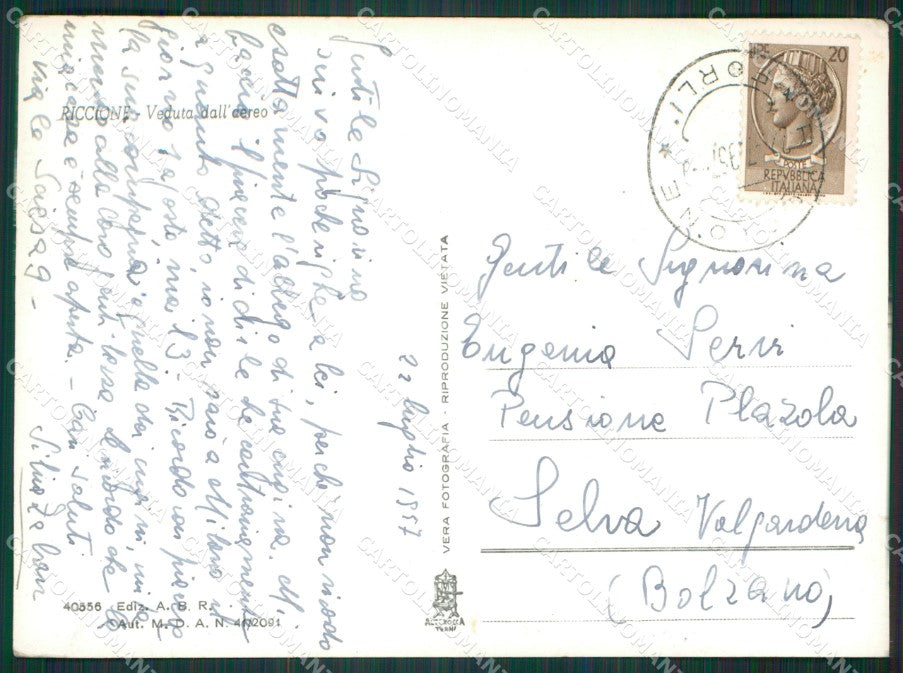 Rimini Riccione Foto FG cartolina KV7875 – retro