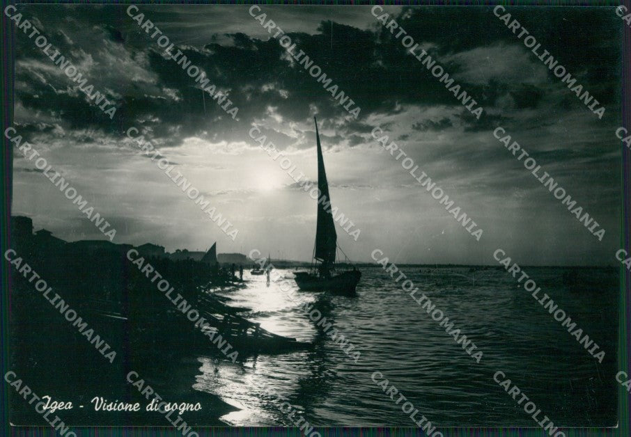 Rimini Igea Marina Chiaro di Luna Barca Foto FG cartolina KV7884 – fronte
