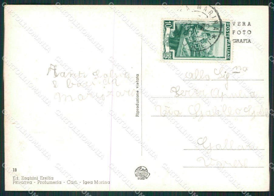 Rimini Igea Marina Chiaro di Luna Barca Foto FG cartolina KV7884 – retro