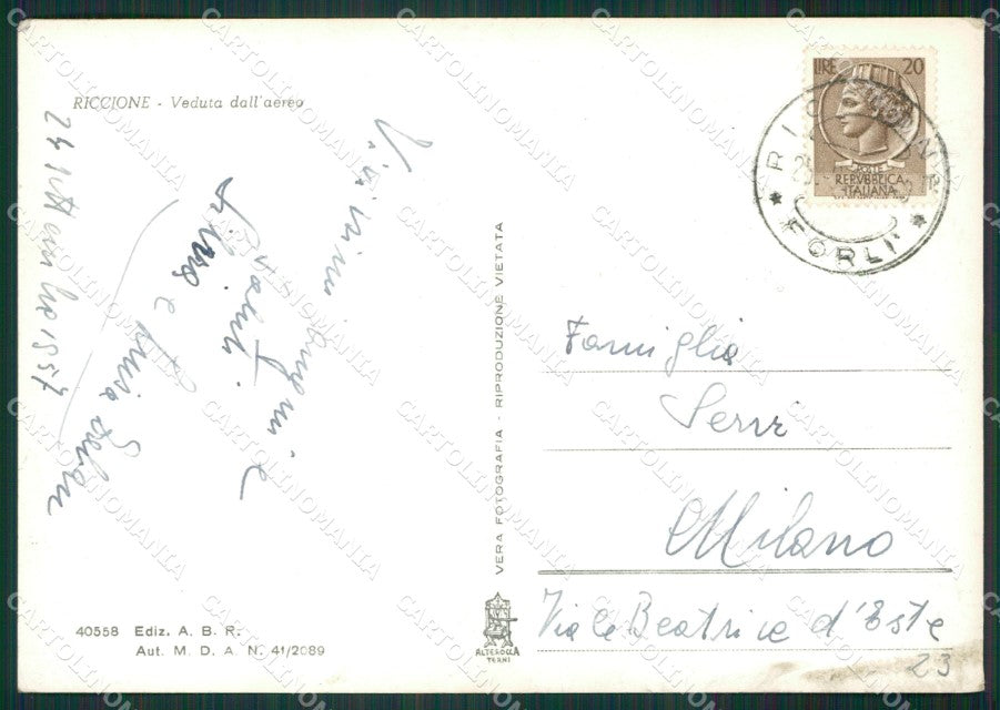 Rimini Riccione Foto FG cartolina KV7888 – retro