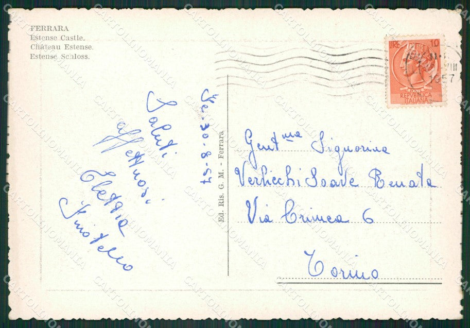 Ferrara Città FG cartolina KV7898 – retro