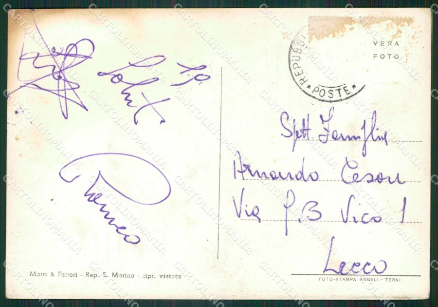 Repubblica San Marino TRACCE UMIDO Foto FG cartolina KV7912 – retro