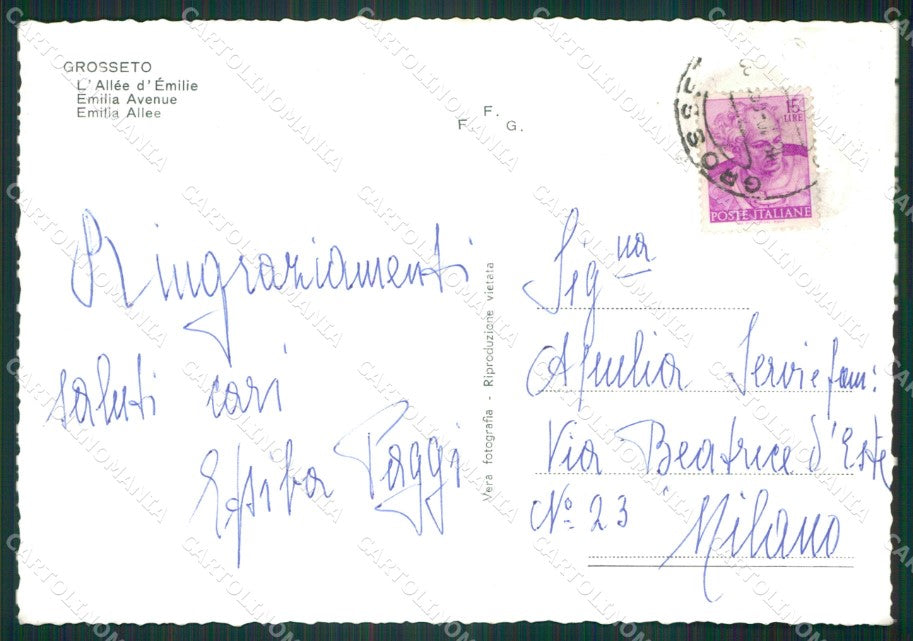 Grosseto Città Auto Foto FG cartolina KV7915 – retro