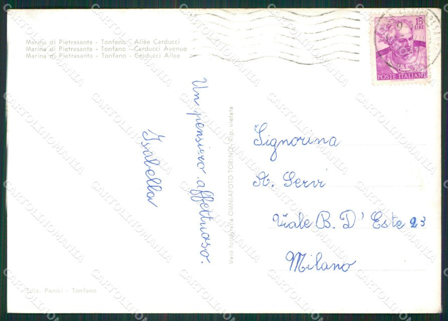 Lucca Pietrasanta Marina di Foto FG cartolina KV7929 – retro