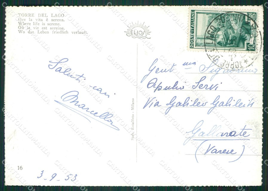 Lucca Viareggio Torre del Lago Puccini Foto FG cartolina KV7931 – retro
