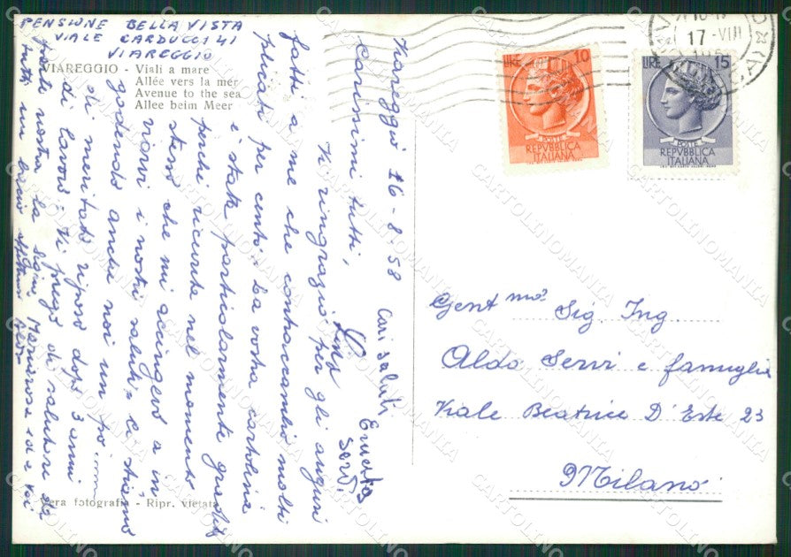 Lucca Viareggio Chiaro di Luna Auto Foto FG cartolina KV7938 – retro