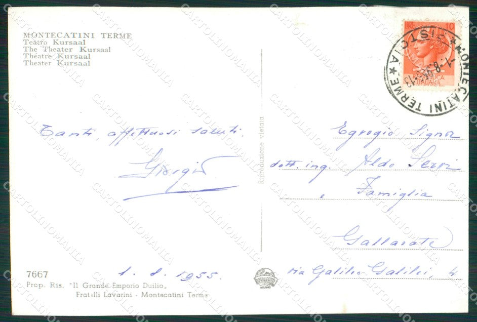 Pistoia Montecatini Terme Auto Foto FG cartolina KV7940 – retro