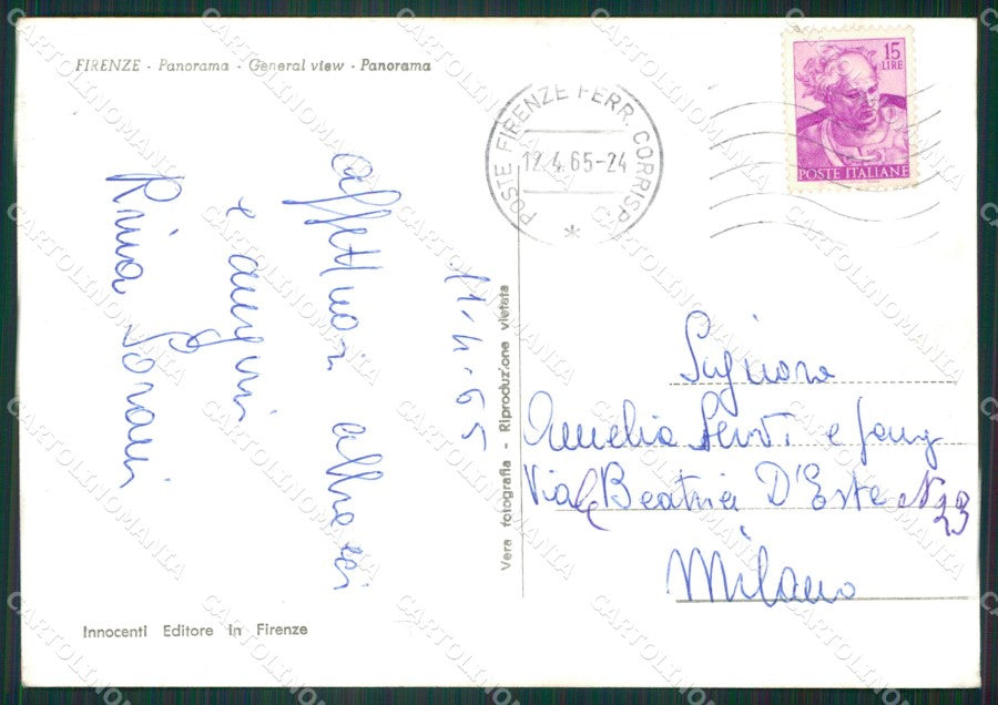 Firenze Città Foto FG cartolina KV7942 – retro