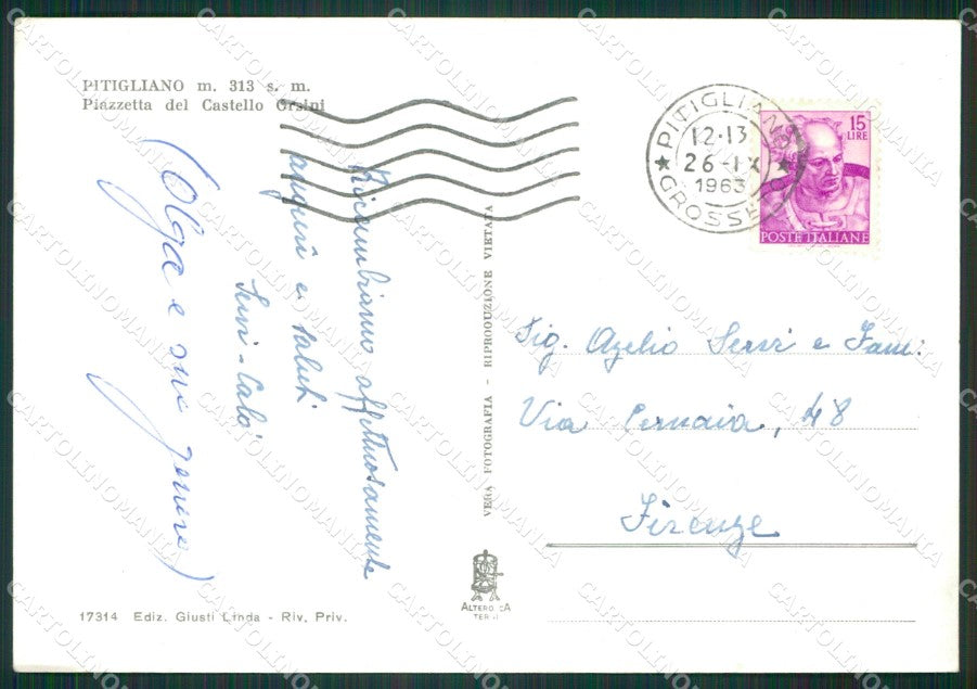 Grosseto Pitigliano Foto FG cartolina KV7948 – retro