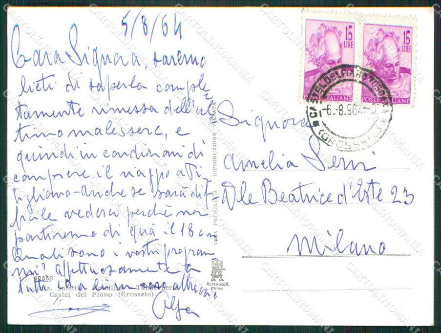 Grosseto Castel del Piano Foto FG cartolina KV7949 – retro