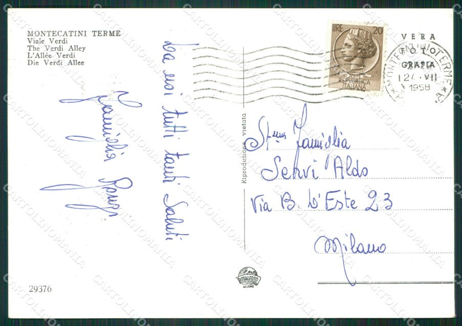 Pistoia Montecatini Terme Auto Foto FG cartolina KV7952 – retro