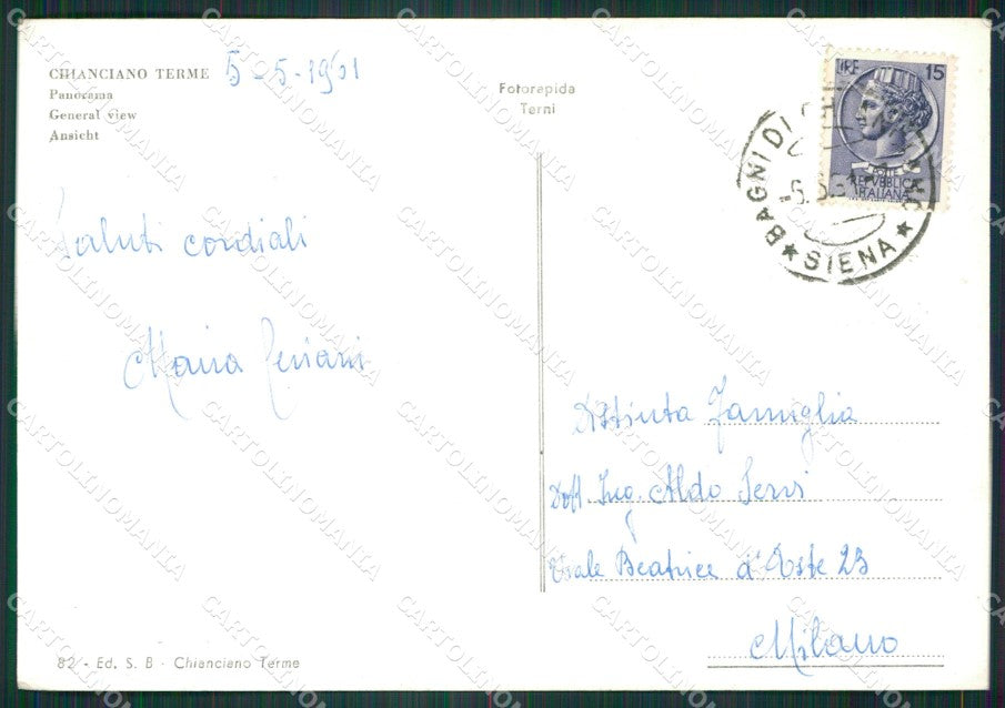 Siena Chianciano Terme Foto FG cartolina KV7976 – retro