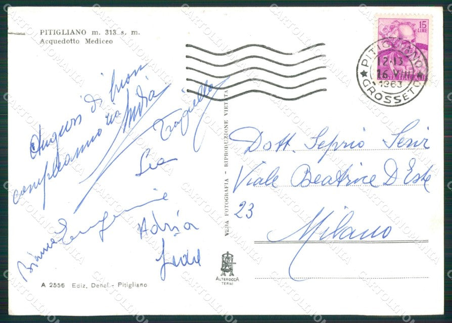 Grosseto Pitigliano PIEGA Foto FG cartolina KV7977 – retro