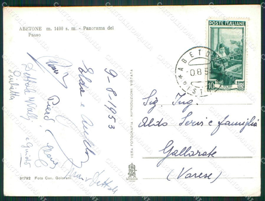 Pistoia Abetone Corriere Auto Foto FG cartolina KV7986 – retro