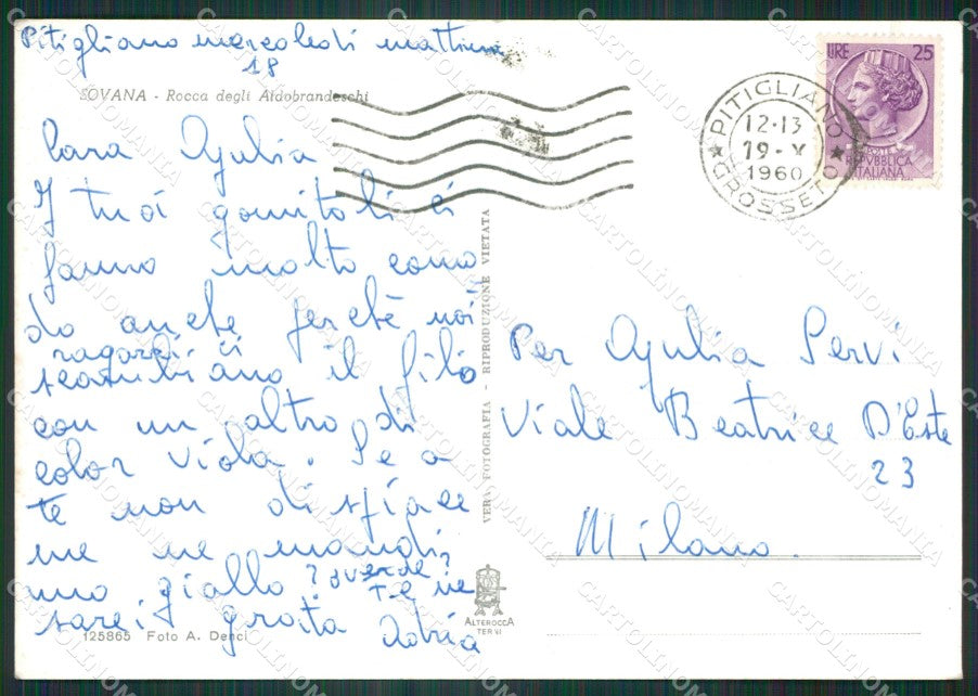 Grosseto Sorano Sovana Foto FG cartolina KV7999 – retro