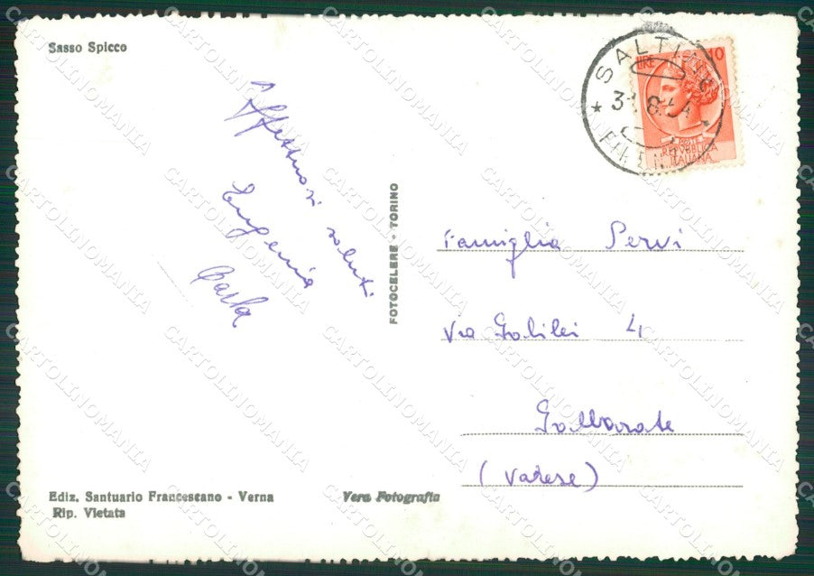 Arezzo Chiusi Verna Foto FG cartolina KV8012 – retro