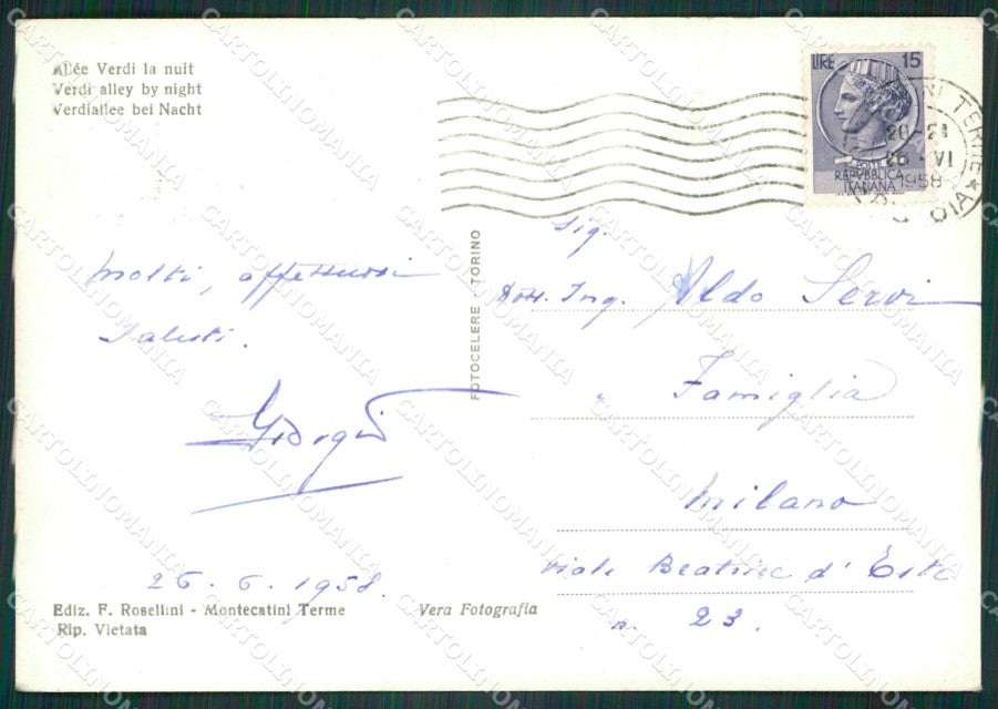 Pistoia Montecatini Terme Foto FG cartolina KV8020 – retro