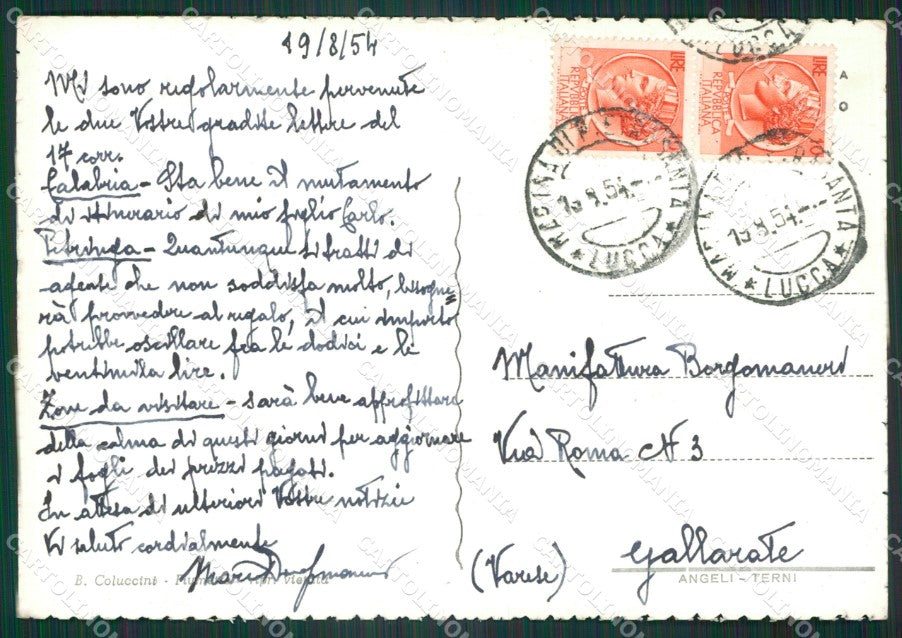 Lucca Pietrasanta Marina di Fiumetto Foto FG cartolina KV8028 – retro