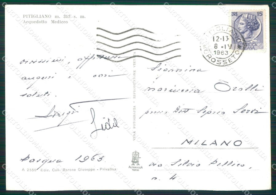 Grosseto Pitigliano Acquedotto Mediceo Foto FG cartolina KV8032 – retro