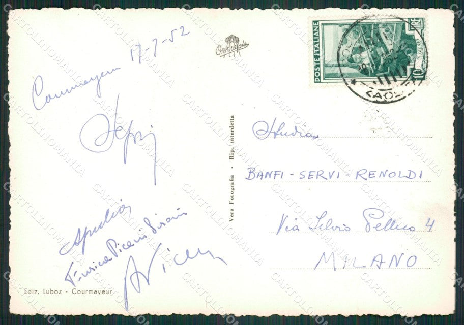 Aosta Courmayeur Aiguelle Noire Foto FG cartolina KV8068 – retro