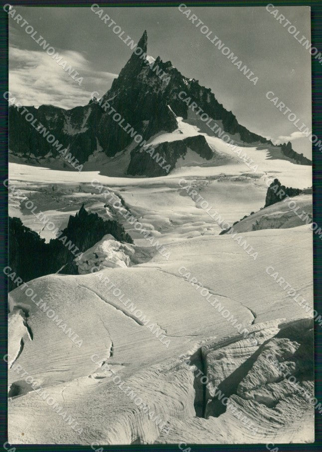 Aosta Courmayeur Dente del Gigante Nevicata Foto FG cartolina KV8075 – fronte