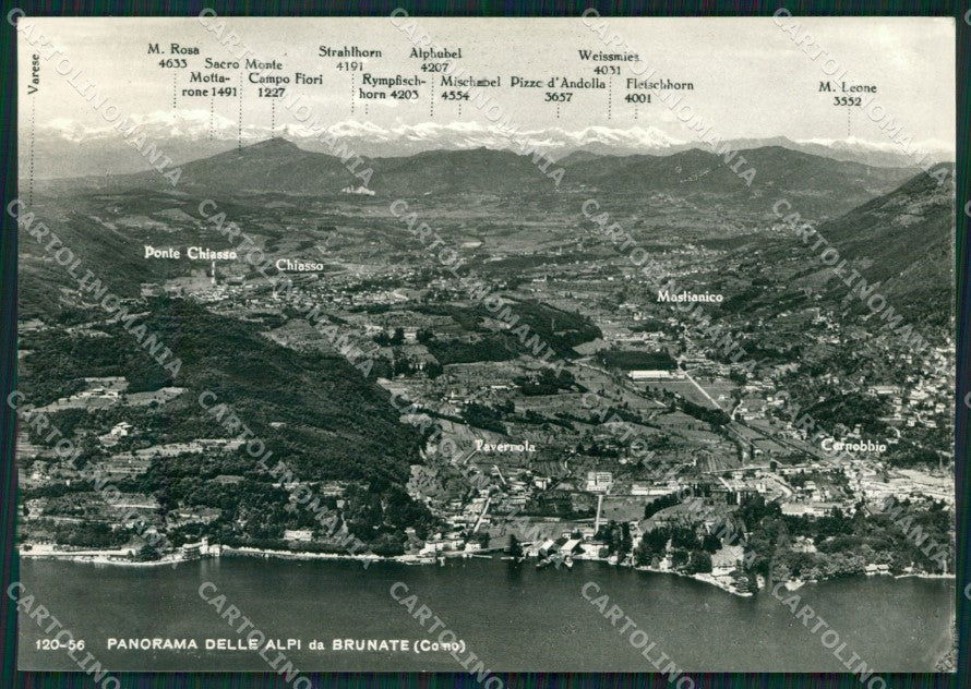 Como Brunate Lago di Como Mappa Foto FG cartolina KV8104 – fronte