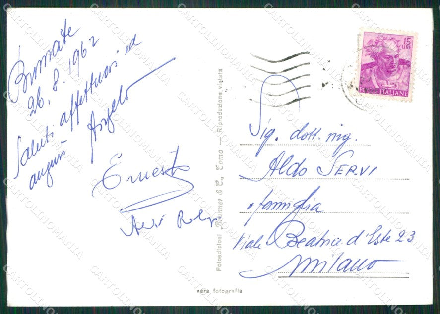 Como Brunate Lago di Como Mappa Foto FG cartolina KV8104 – retro
