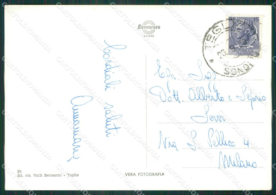 Sondrio Teglio Foto FG cartolina KV8111 – retro