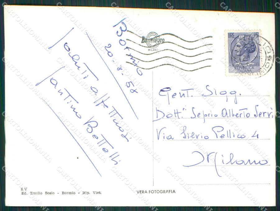 Sondrio Bormio Foto FG cartolina KV8123 – retro