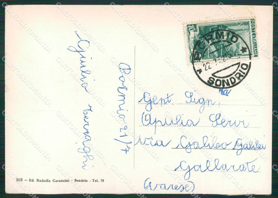 Sondrio Passo Stelvio Strada Carrozzabile PIEGHINA Foto FG cartolina KV8126 – retro