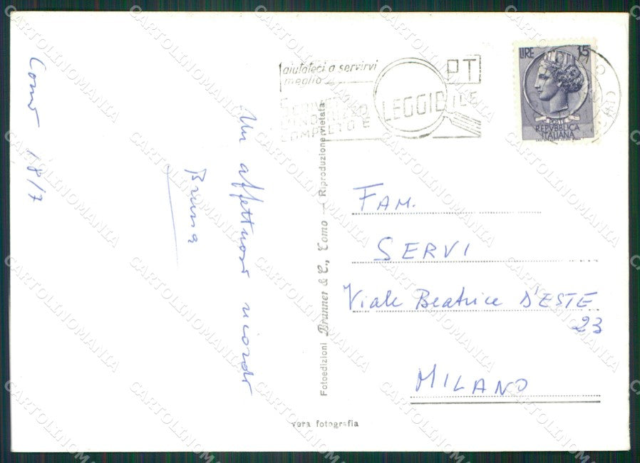 Como Citta Lago di Como Foto FG cartolina KV8127 – retro