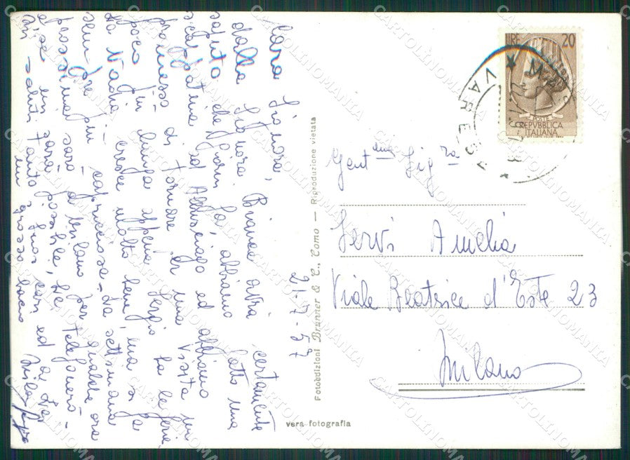 Varese Città Foto FG cartolina KV8137 – retro