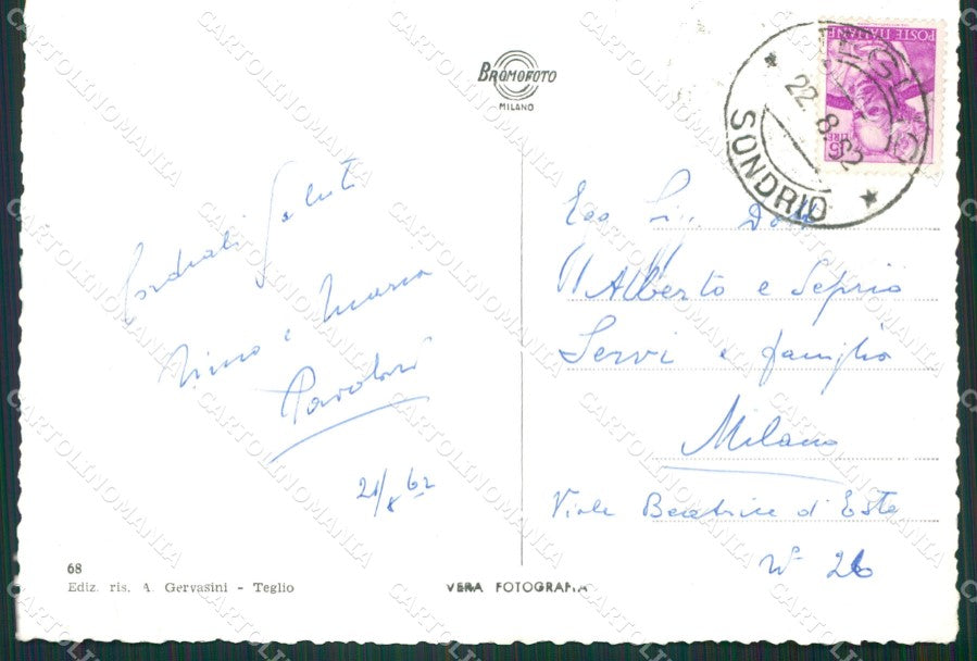 Sondrio Teglio Foto FG cartolina KV8142 – retro